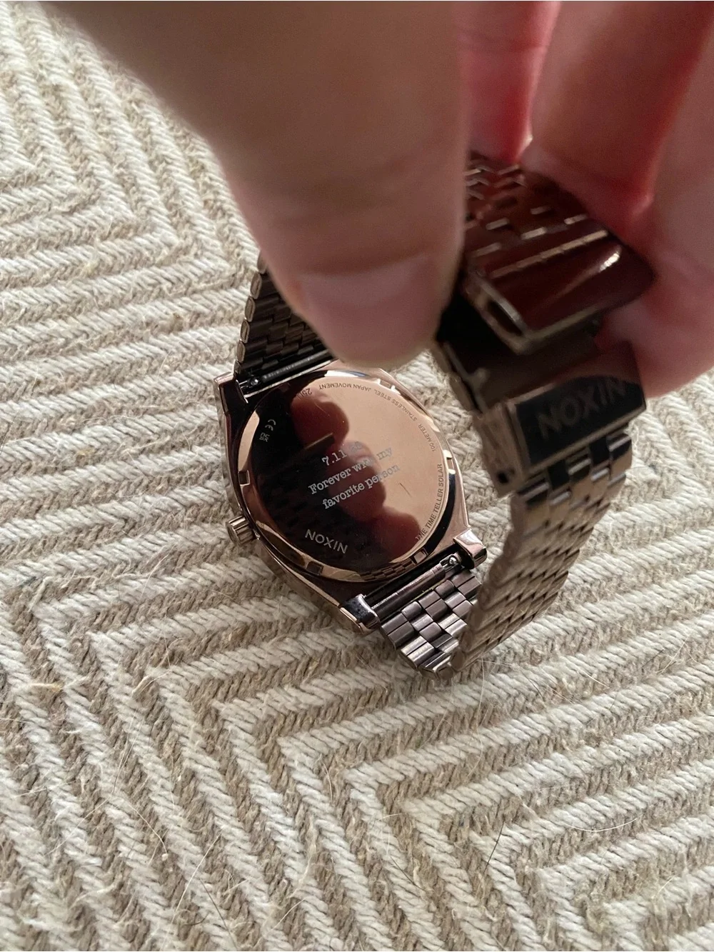 Nixon Chocolate Stainless Steel Solar Watch